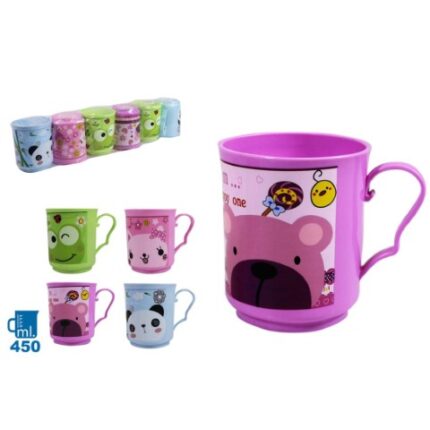 Taza Cute Animals Plastico Surtido 450Ml