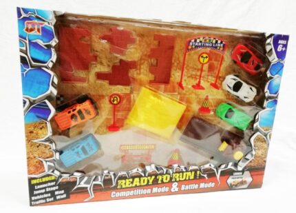 SET DE COCHES Y SEÑALES CON LANZADOR EN CAJA