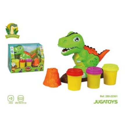 DINOSAURIOS CON 3 BOTES DE PLASTELINA