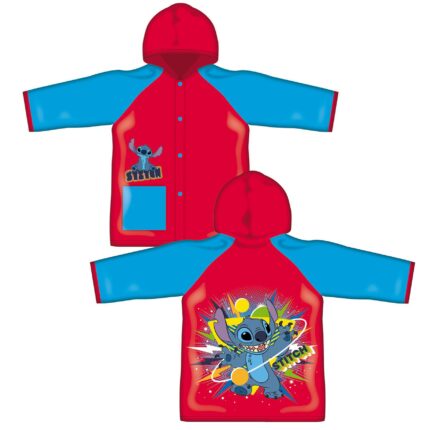 IMPERMEABLE DE PVC CON CAPUCHA STITCH 3Und. T. 4-6-8