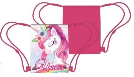 Saco Mochila Unicornio 40x35cm.