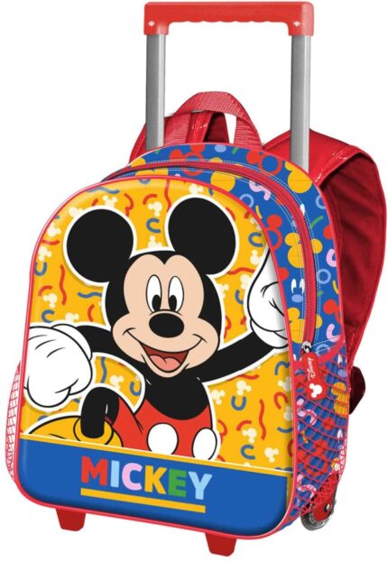 Mochila 3D Con Ruedas Mickey Disney Pequeña 26x34x13cm