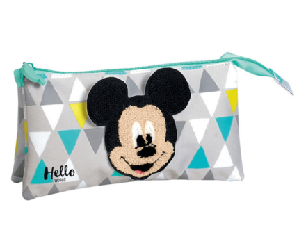 Portatodo Triple Hello Mickey Disney 12x22x7cm.