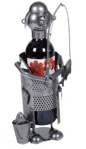 Portabotella De Metal Modelo Pescador 31x12x10cm.
