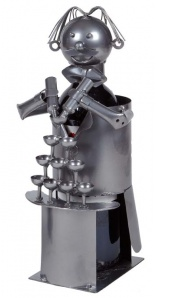 Portabotella De Metal Modelo Camarero 31x12x10cm.