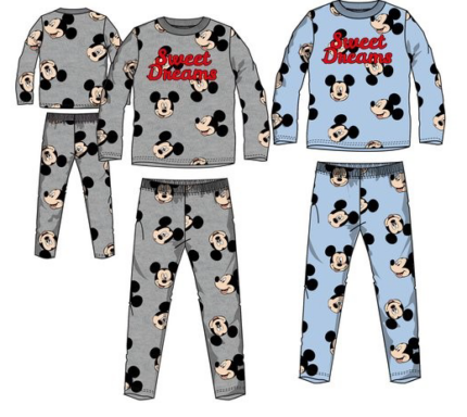 Pijama Algodon Mickey Disney 4Und. T. 3-4-6-8 Años