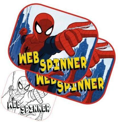 SET 2 VISERAS DE SOL COCHE SPIDERMAN INCLUYE LAMINA PARA COLOREAR 44X36CM