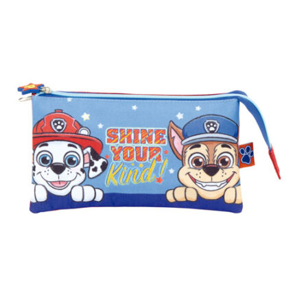 Portatodo Triple Patrulla Canina Poliester 21X11X3,5Cm