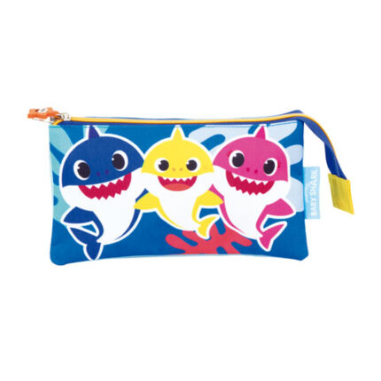 Portatodo Triple Babyshark Poliester 21X11X3,5Cm