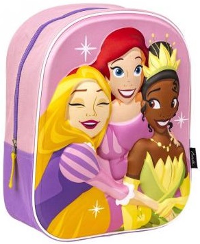Mochila Infantil 3D Princesas Disney 25.0 X 31.0 X 10.0 Cm