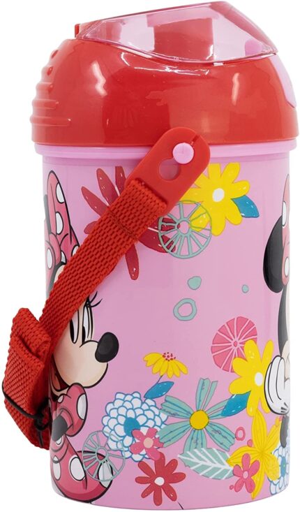 Botella Infantil Minnie Disney  Con Correa 450Ml