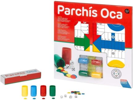 Tablero de Parchís y Oca con Accesorios Juego de Mesa. Juego Clásico Falomir