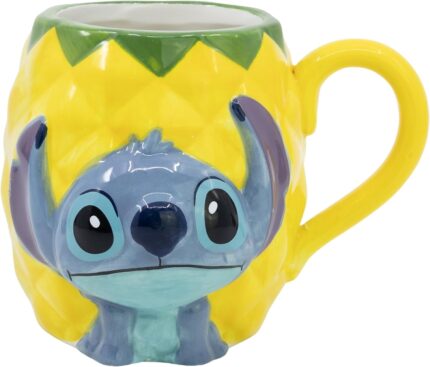 Taza Cerámica Con Forma 3D Stitch Caja Regalo 190 ml