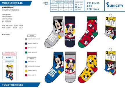 Pack 3 Calcetines Mickey Disney