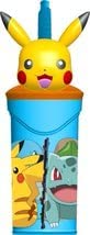 Vaso Pokemon con Pajita y Tapa con figurita 3D 360ml