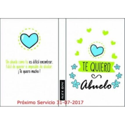 Libreta con Mensaje A5. Modelo Te quiero Abuelo..
