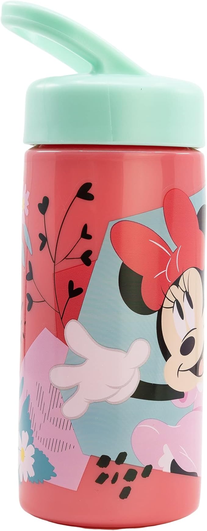8412497744312 Botella de Agua Minnie Disney Con Pajita y Asa Incorporada de 410 ml - Imagen 1