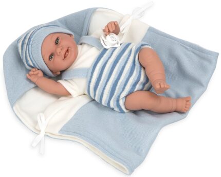 Muñeca Elegance 35 Cm Babyto Azul C/Manta (Muñeco De Peso)