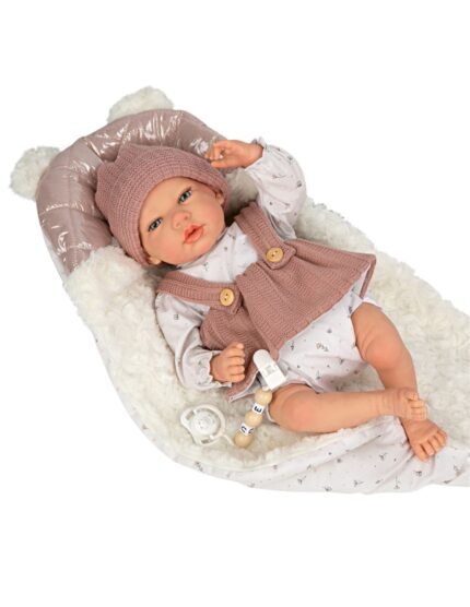 Muñeca Reborn Arias 40 Cm Sandra Rosa C/Manta