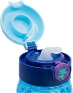 Botella de agua infantil de plástico de 510 ml con tapón y pajita de Stitch - Imagen 3