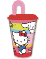 Stor Vaso Infantil Reutilizable con Tapa y Pajita de 430 ml de Hello Kitty and Fiends - Imagen 3