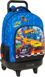 Mochila Gde. C/Ruedas Compact Extraible Hot Wheels "Let'S Race" 33X22X45Cm