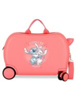 Maleta Correpasillos Stitch Cuddle Me Happy Coral 31x45x20cm.