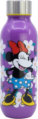 Botella de agua reutilizable infantil de plástico con tapón de acero y capacidad de 640 ml de Minnie - Imagen 2
