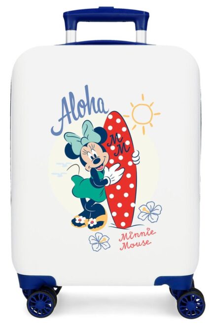 Maleta Cabina Minnie Disney Aloha Blanco 33x50x20cm.