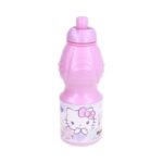 Botella de agua de plástico infantil con cierre anti goteo de 400 ml de Hello Kitty