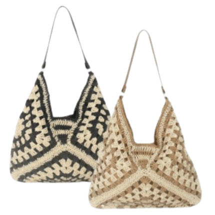 Bolso Bandolera Señora Rafia 35x30cm