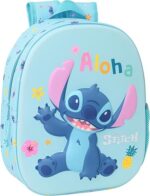 Mochila Escolar con Diseño 3D STITCH 3D 27x10x33 cm