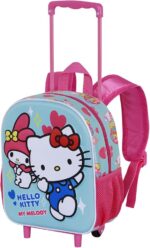 Mochila 3D con Ruedas Pequeña Karactermania Sanrio Hello Kitty Friendship 26 x 34 cm