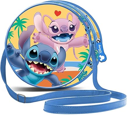 8445118085303.jpg Bolso Redondo Unisex Kids, Azul Lilo y Stitch Disney 7x18,5x18,5cm - Imagen 1