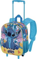 Mochila 3D con Ruedas Pequeña Disney Lilo y Stitch Colors 26 x 34 cm,