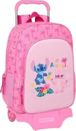 Mochila Escolar con Carro STITCH CHILL 33x14x42 cm
