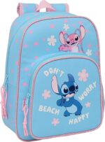 Mochila Infantil, Adaptable a Carro STITCH HAPPY  26x11x34 cm