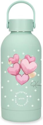 Botella Termica de Acero Inoxidable Verde Enso Hearts 350ml. 6,5x18,5x6,5 cms