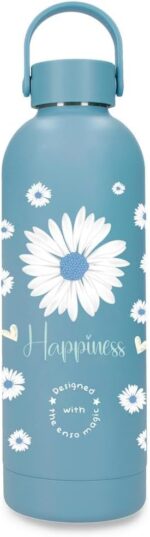 Botella Termica de Acero Inoxidable Azul Enso Happiness 500ml 7,4x23,5x7,4 cms