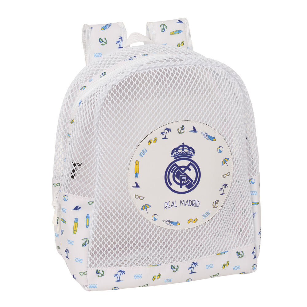 8412688632145.jpg Mochila REAL MADRID - Infantil de Playa, Anti Arena, con Asas, Fácil Limpieza, Ideal para Niños de Diferentes Edades, Cómoda y Versátil, 32x12x38 cm - Imagen 1