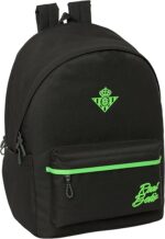 Mochila para Portátil 15.6" y USB, REAL BETIS BALOMPIÉ – Ideal para Jóvenes de Diferentes Edades, Tejido Reciclado, Cómoda y Versátil, Calidad y Resistencia, 31x18x44 cm