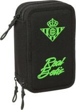 Estuche Escolar con 37 Útiles Incluidos,REAL BETIS BALOMPIÉ -  Ideal para Niños de 5 a 14 Años, Cómodo y Versátil, Calidad y Resistencia, 12.5x5.5x19.5 cm
