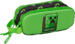 Portatodo Doble 3D, MINECRAFT -  Estuche Infantil, Estuche Niño, Ideal para Niños en Edad Escolar, Cómodo y Versátil, Calidad y Resistencia, 21x6x8 cm